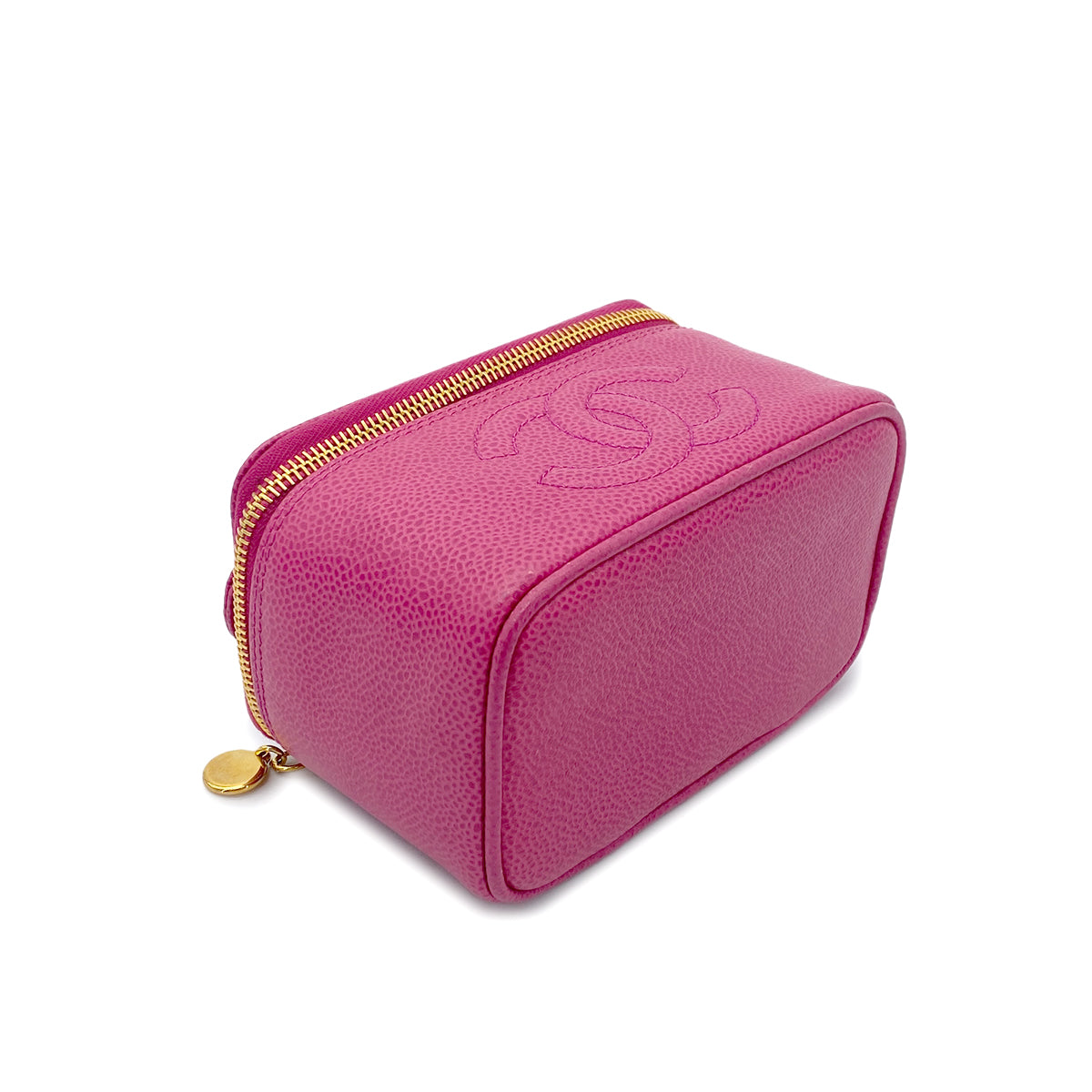 CHANEL VINTAGE MINI VANITY HAND BAG PINK CAVIAR SKIN 90265907