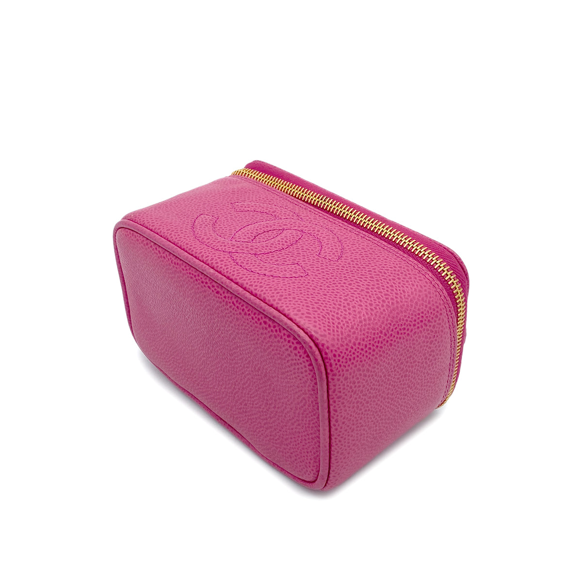CHANEL VINTAGE MINI VANITY HAND BAG PINK CAVIAR SKIN 90265907