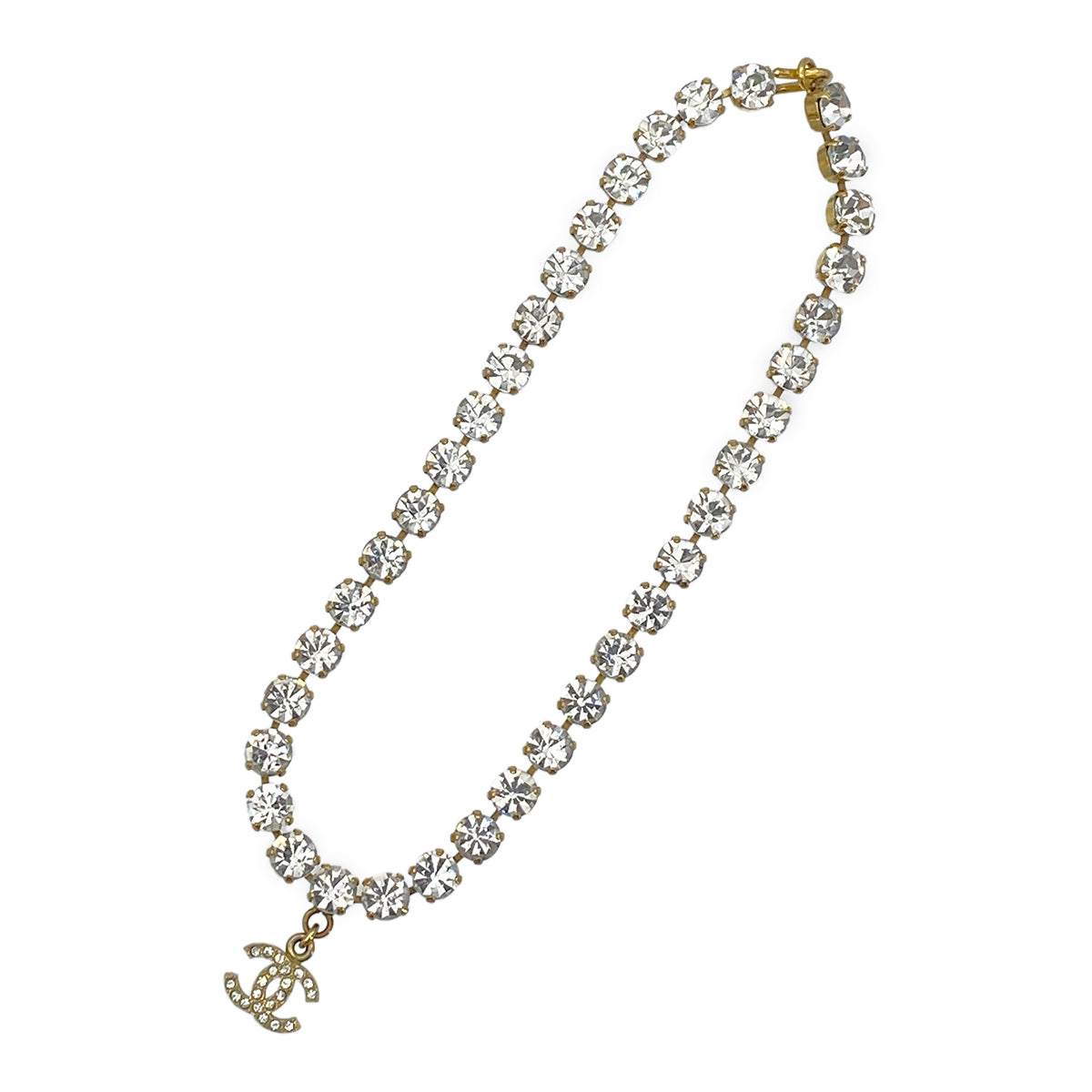 CHANEL VINTAGE NECKLACE RHINESTONE COCOMARK ACCESSORY 95P 90265931
