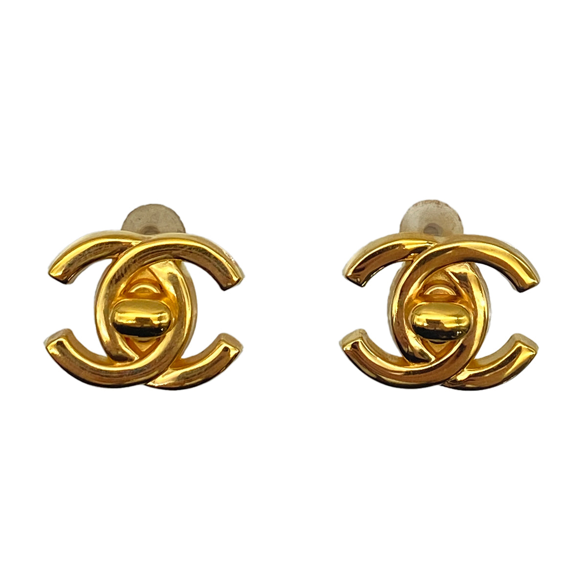 CHANEL VINTAGE EARRINGS TURN LOCK ACCESSORY 96P 90265934