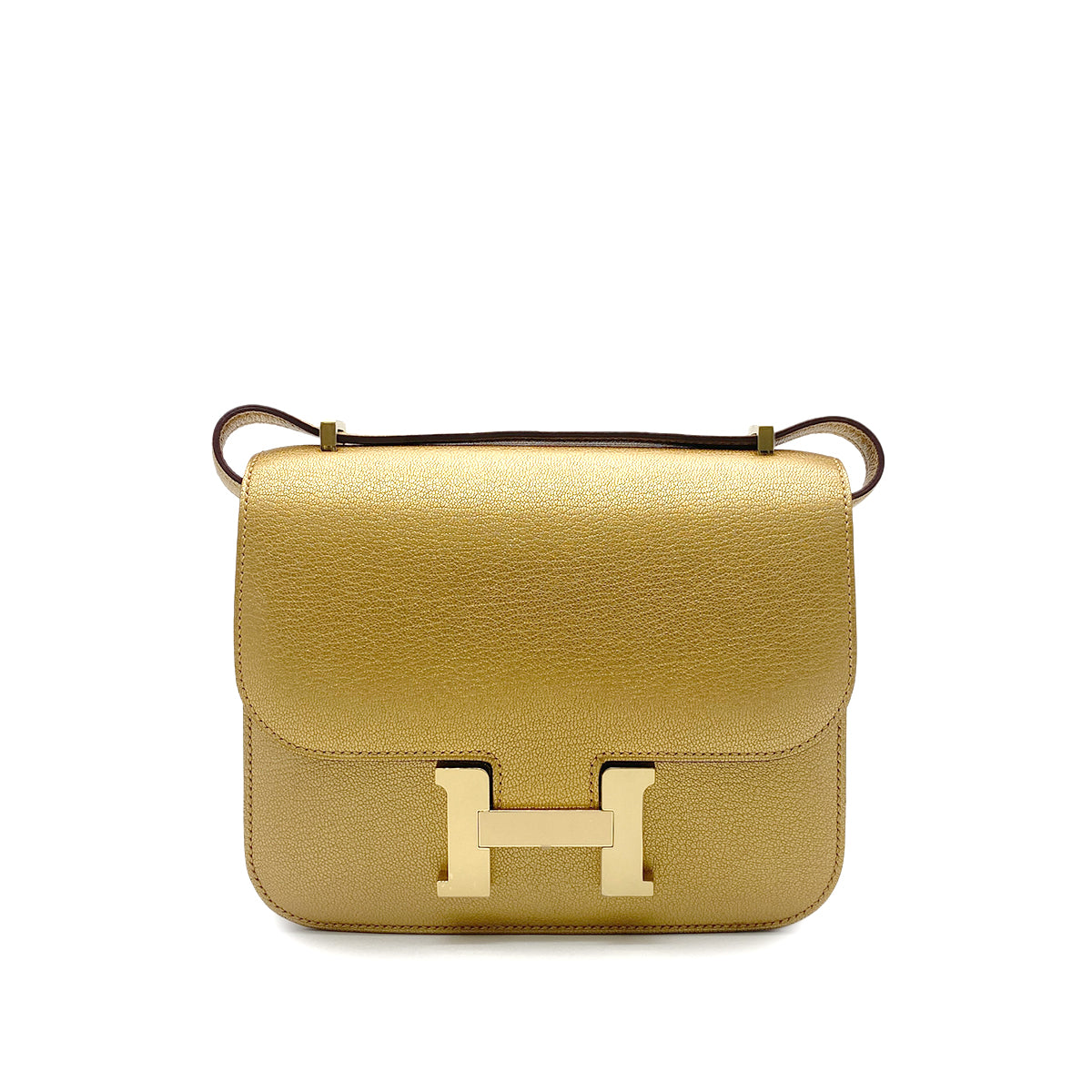 HERMES MINI CONSTANCE 18 MIROIR NEW DORE CHEVRE CHAMKILA SHOULDER BAG B GHW 90266133