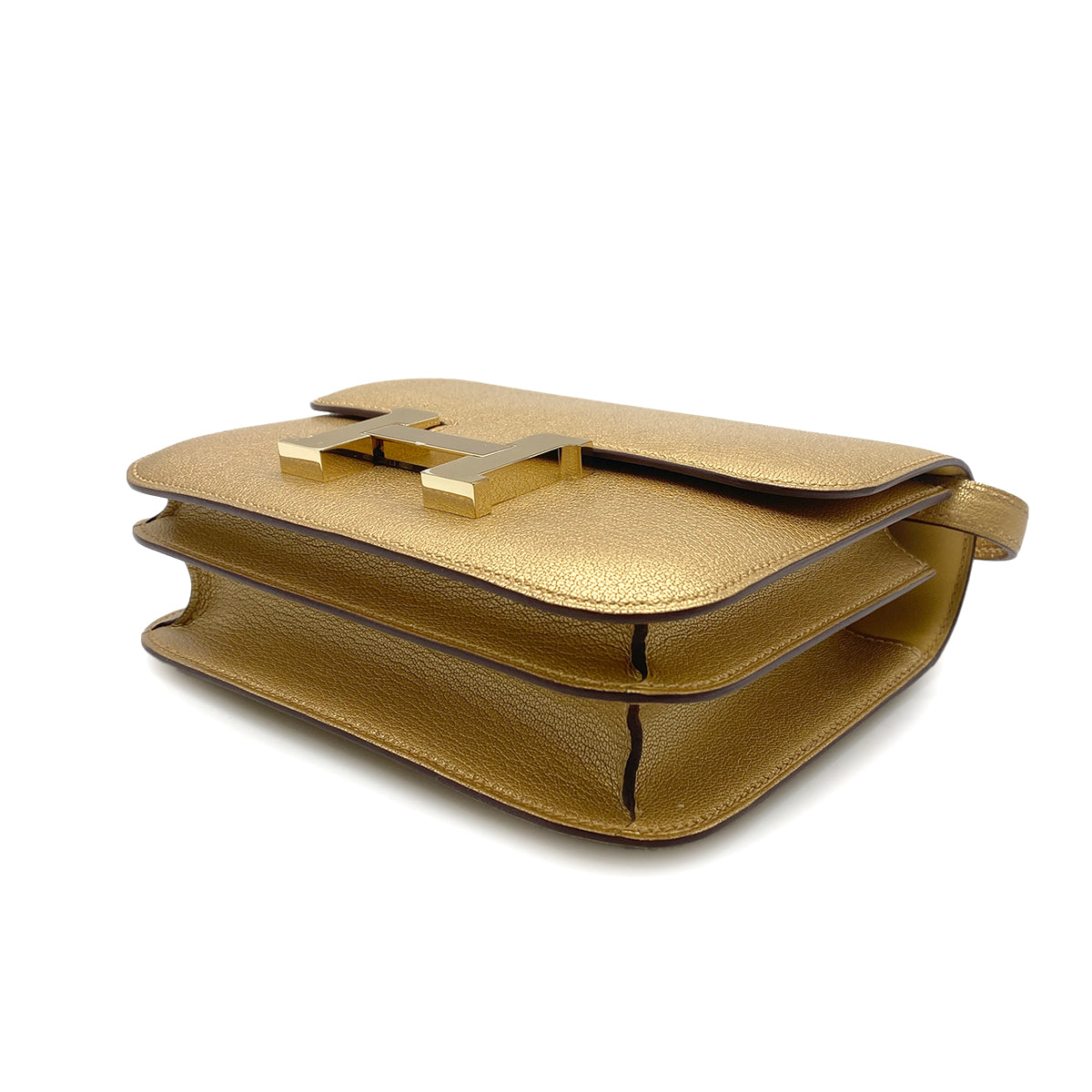 HERMES MINI CONSTANCE 18 MIROIR NEW DORE CHEVRE CHAMKILA SHOULDER BAG B GHW 90266133