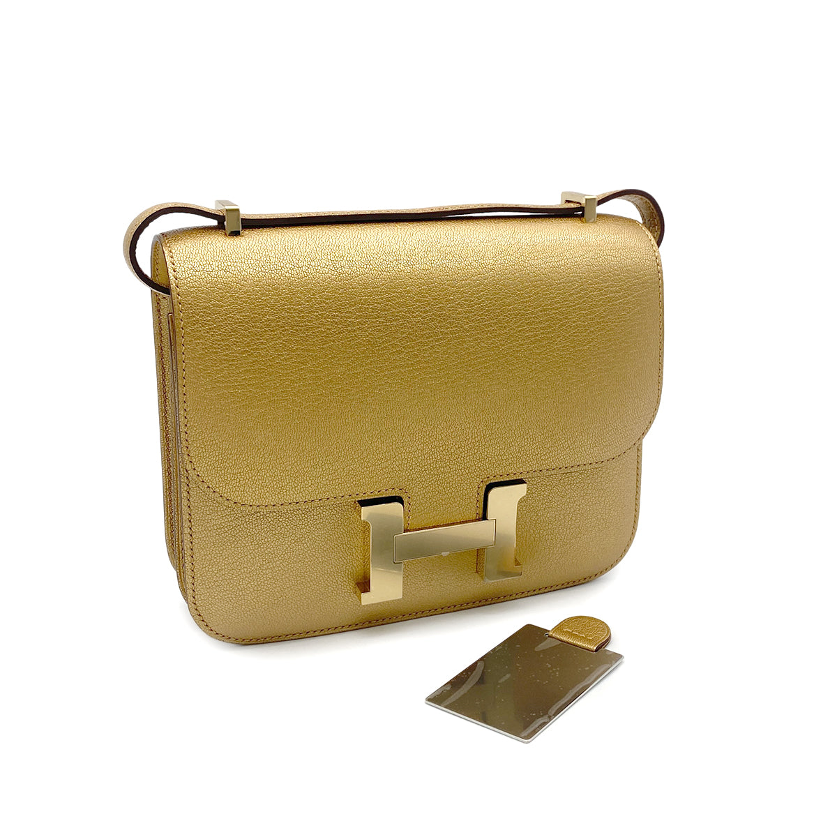 HERMES MINI CONSTANCE 18 MIROIR NEW DORE CHEVRE CHAMKILA SHOULDER BAG B GHW 90266133