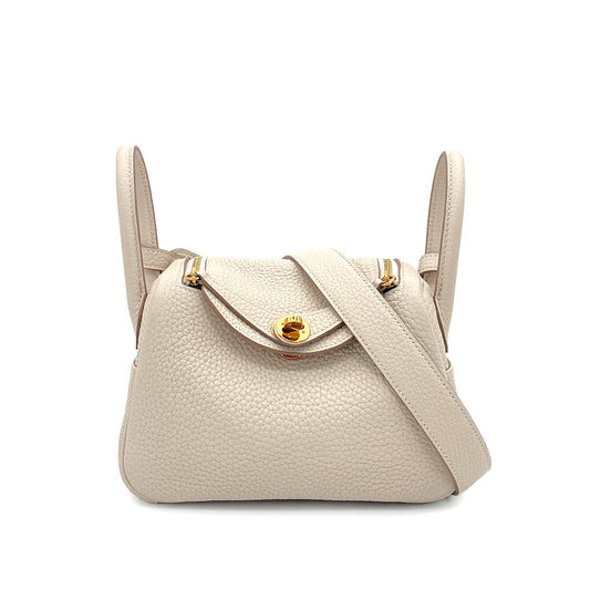 HERMES LINDY MINI 20 CRAIE TAURILLON CLEMENCE SHOULDER BAG Z GHW 90266134