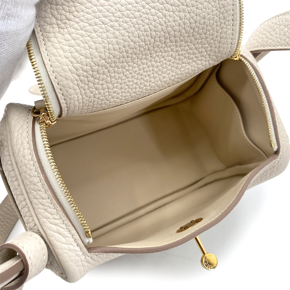 HERMES LINDY MINI 20 CRAIE TAURILLON CLEMENCE SHOULDER BAG Z GHW 90266134