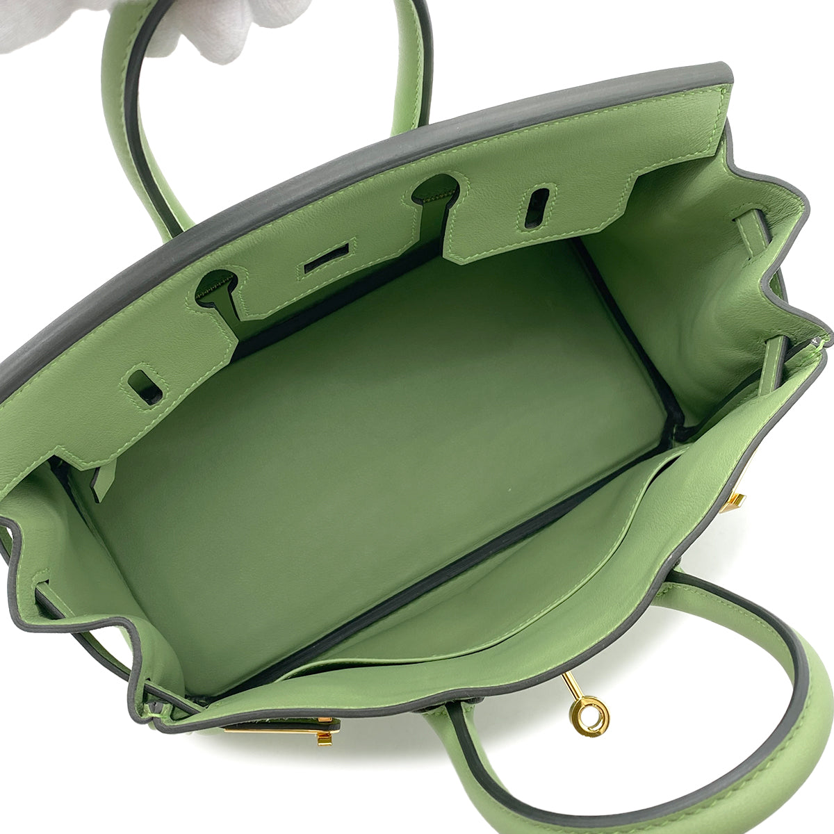 HERMES BIRKIN 25 VERT CRIQUET SWIFT HAND BAG Y GHW 90266138