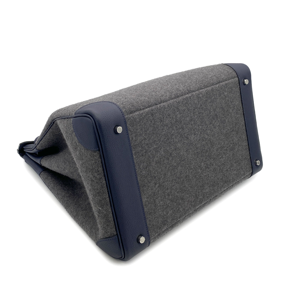 HERMES HAUT A COURROIES 40 TODOO BLEU NUIT GRIS MOYEN TOGO FEUTRE HAND BAG A 90266139