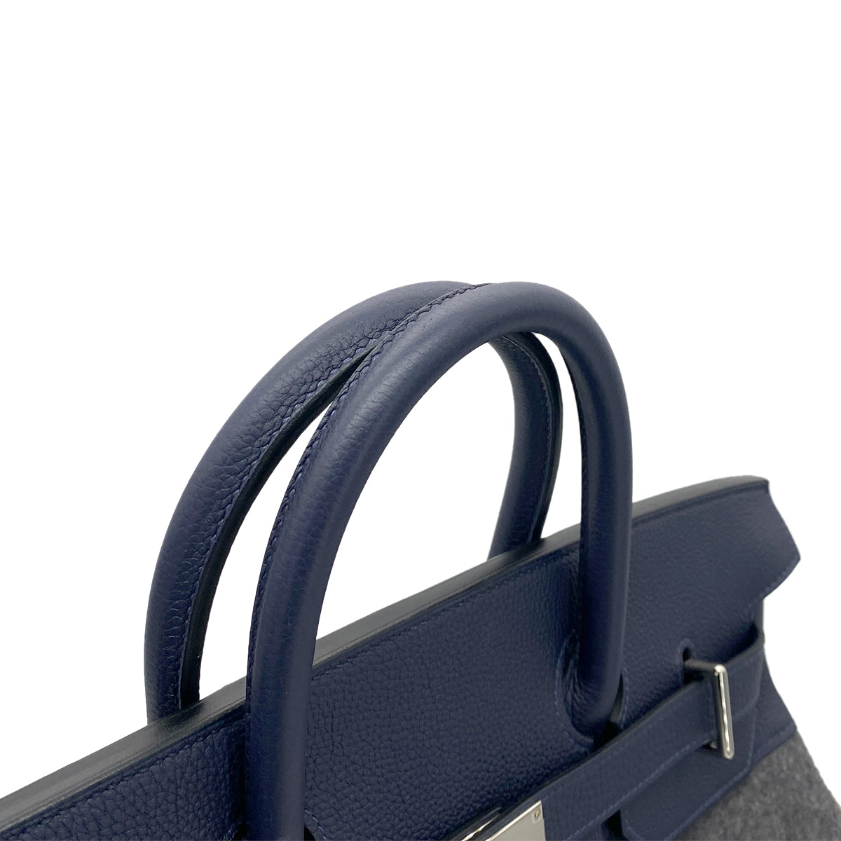 HERMES HAUT A COURROIES 40 TODOO BLEU NUIT GRIS MOYEN TOGO FEUTRE HAND BAG A 90266139