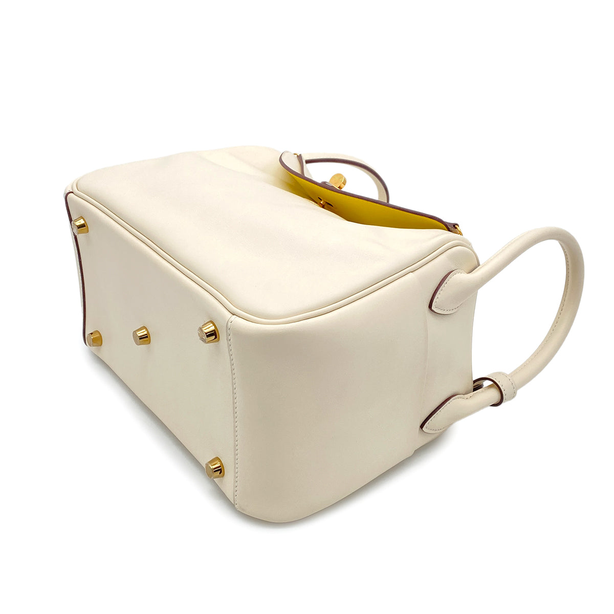 HERMES LINDY 26 VERSO NATA LIME SWIFT SHOULDER BAG U GHW 90266142