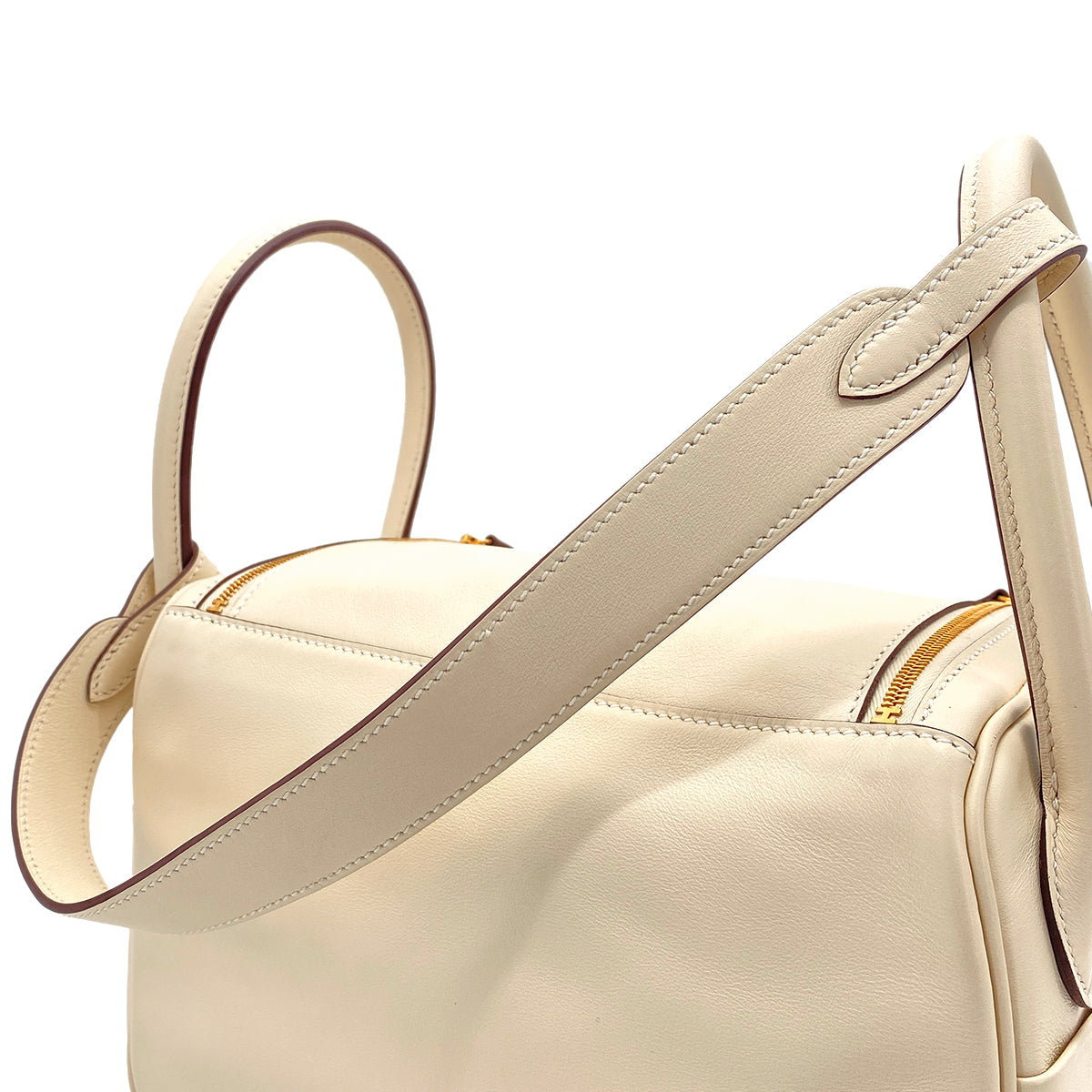 HERMES LINDY 26 VERSO NATA LIME SWIFT SHOULDER BAG U GHW 90266142