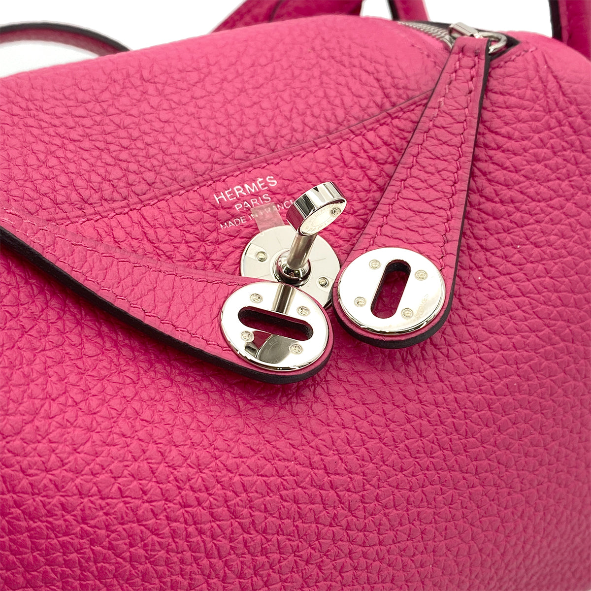 HERMES LINDY MINI 20 FRAMBOISE TAURILLON CLEMENCE SHOULDER BAG Z SHW 90266143