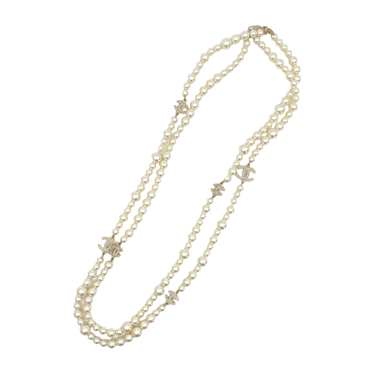 CHANEL NECKLACE COCOMARK FAUX PEARL ACCESSORY 10P 90266150