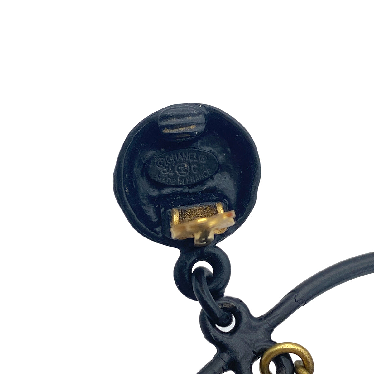 CHANEL VINTAGE EARRINGS COCOMARK HOOP PERFUME ACCESSORY 94C 90266152