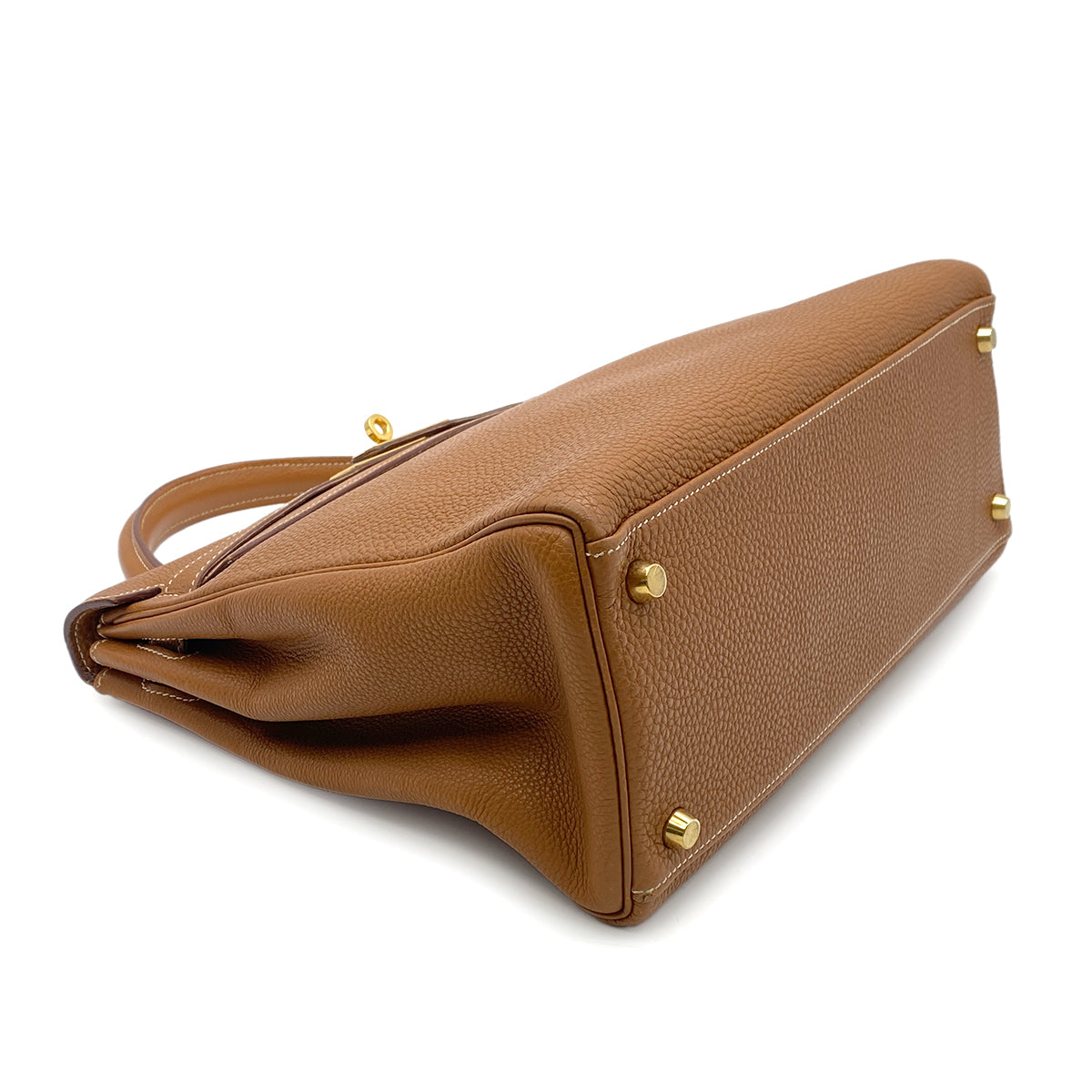 HERMES KELLY 32 RETOURNE GOLD TOGO HAND SHOULDER BAG □G GHW 90266237