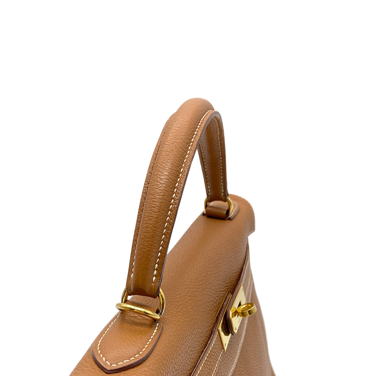 HERMES KELLY 32 RETOURNE GOLD TOGO HAND SHOULDER BAG □G GHW 90266237