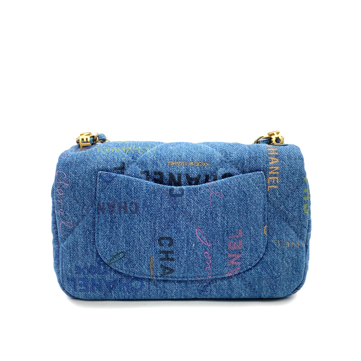 CHANEL MATELASSE CHAIN SHOULDER BAG BLUE DENIM 90266241