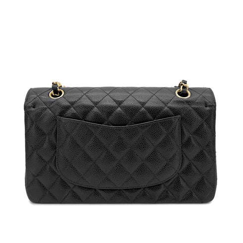 CHANEL VINTAGE CLASSIC FLAP MEDIUM CHAIN SHOULDER BAG BLACK CAVIAR SKIN 90266425 - PURPOSE