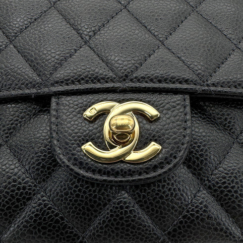 CHANEL VINTAGE CLASSIC FLAP MEDIUM CHAIN SHOULDER BAG BLACK CAVIAR SKIN 90266425 - PURPOSE