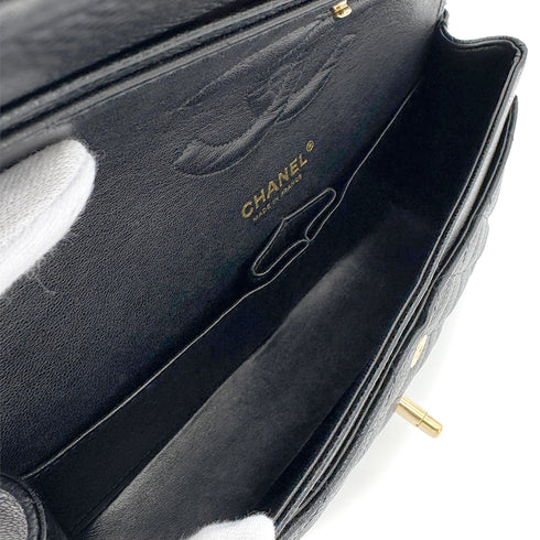 CHANEL VINTAGE CLASSIC FLAP MEDIUM CHAIN SHOULDER BAG BLACK CAVIAR SKIN 90266425 - PURPOSE