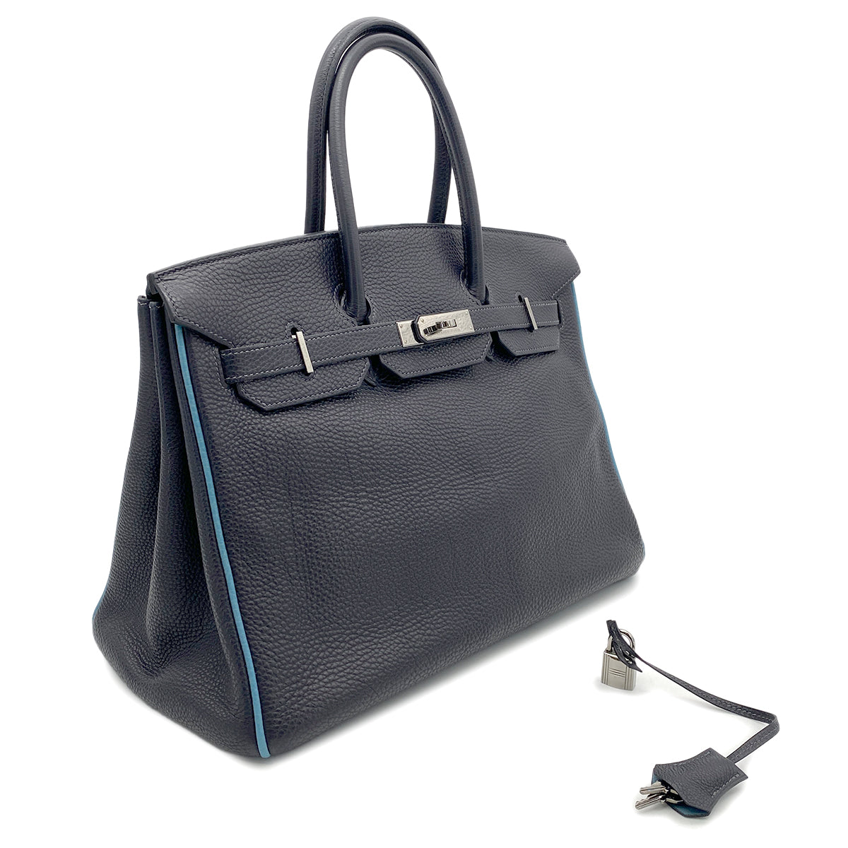 HERMES BIRKIN 35  BLEU NUIT BLEU JEAN TOGO HAND BAG □H SHW 90266438