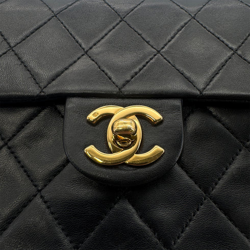 CHANEL VINTAGE MINI SQUARE 17 CHAIN SHOULDER BAG BLACK LAMB SKIN 90266446 - PURPOSE