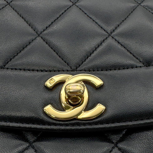 CHANEL VINTAGE DIANA MEDIUM CHAIN SHOULDER BAG BLACK LAMB SKIN 90266709 - PURPOSE