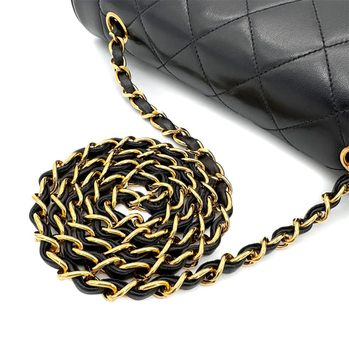 CHANEL VINTAGE DIANA MEDIUM CHAIN SHOULDER BAG BLACK LAMB SKIN 90266709 - PURPOSE