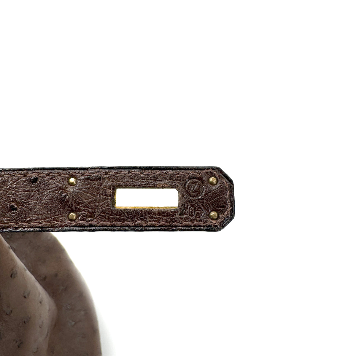 HERMES BIRKIN 40 BROWN OSTRICH HAND BAG 〇Z GHW 90266713