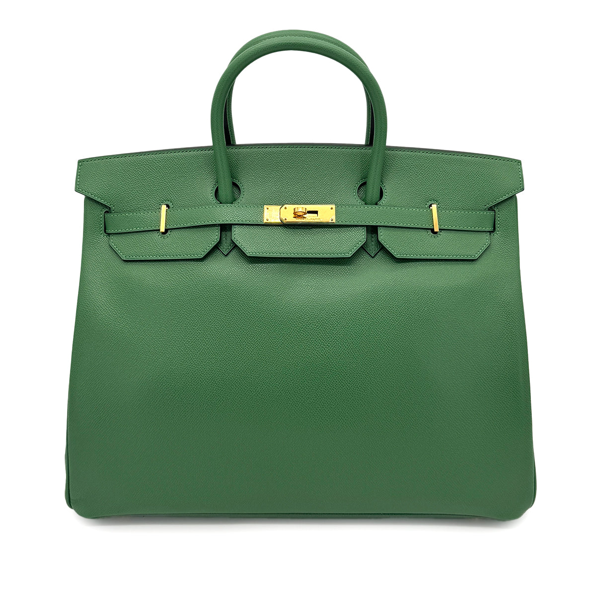 HERMES BIRKIN 40 GREEN COUCHEVEL HAND BAG □G GHW 90266714