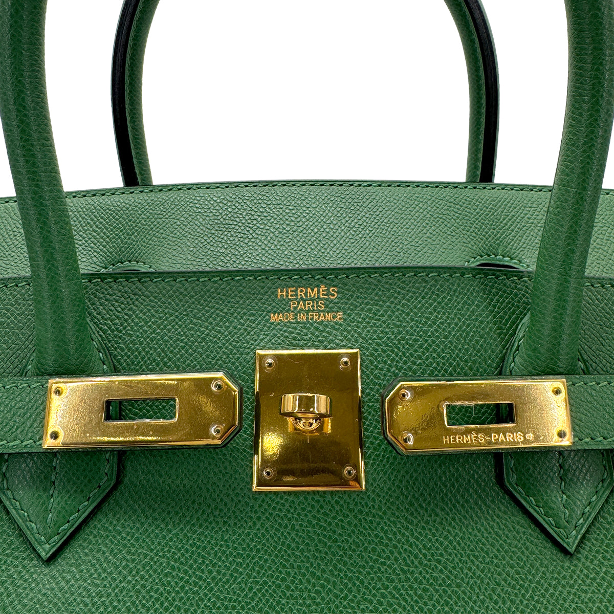 HERMES BIRKIN 40 GREEN COUCHEVEL HAND BAG □G GHW 90266714