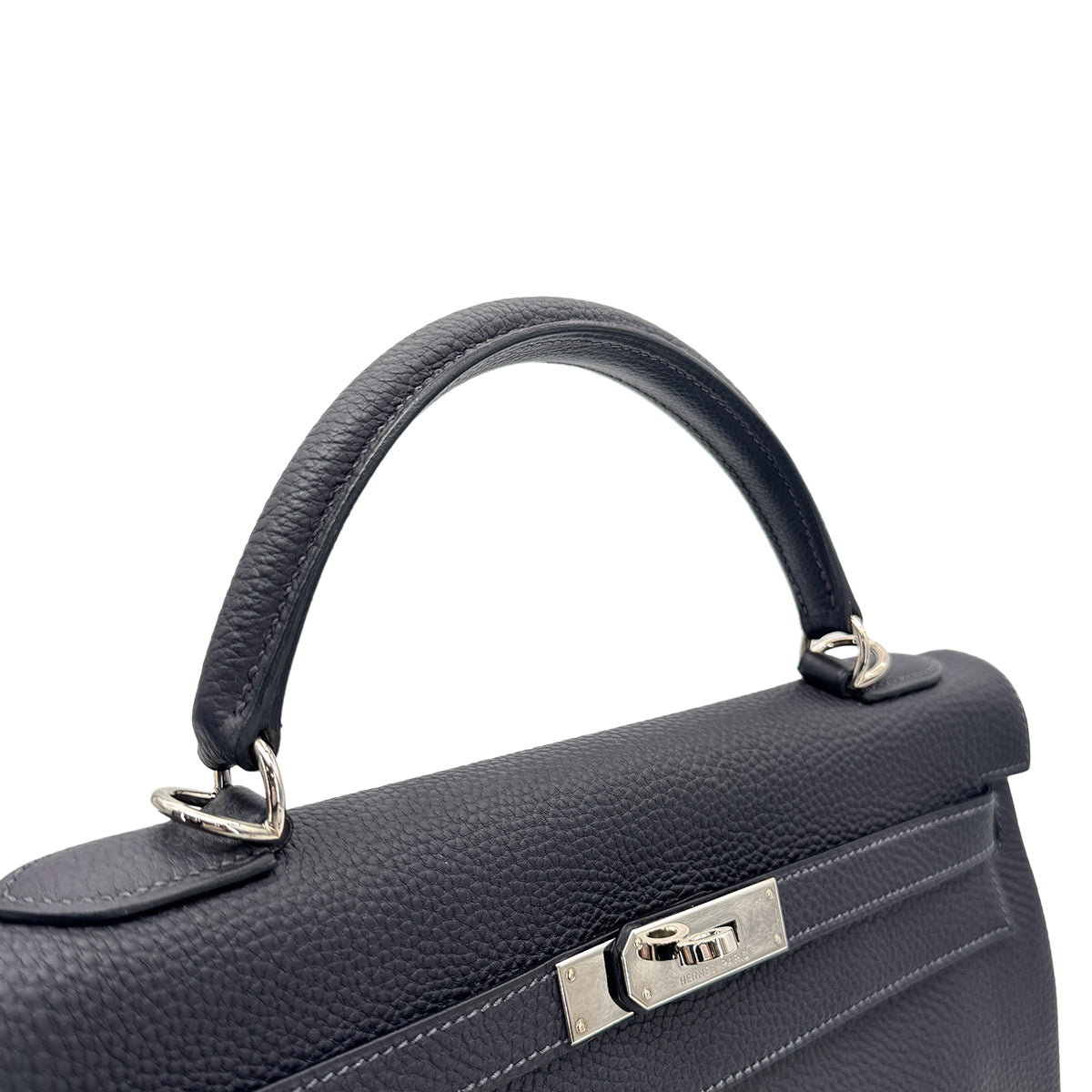HERMES KELLY 32 RETOURNE BLEU NUIT TOGO HAND SHOULDER BAG □G SHW 90266715