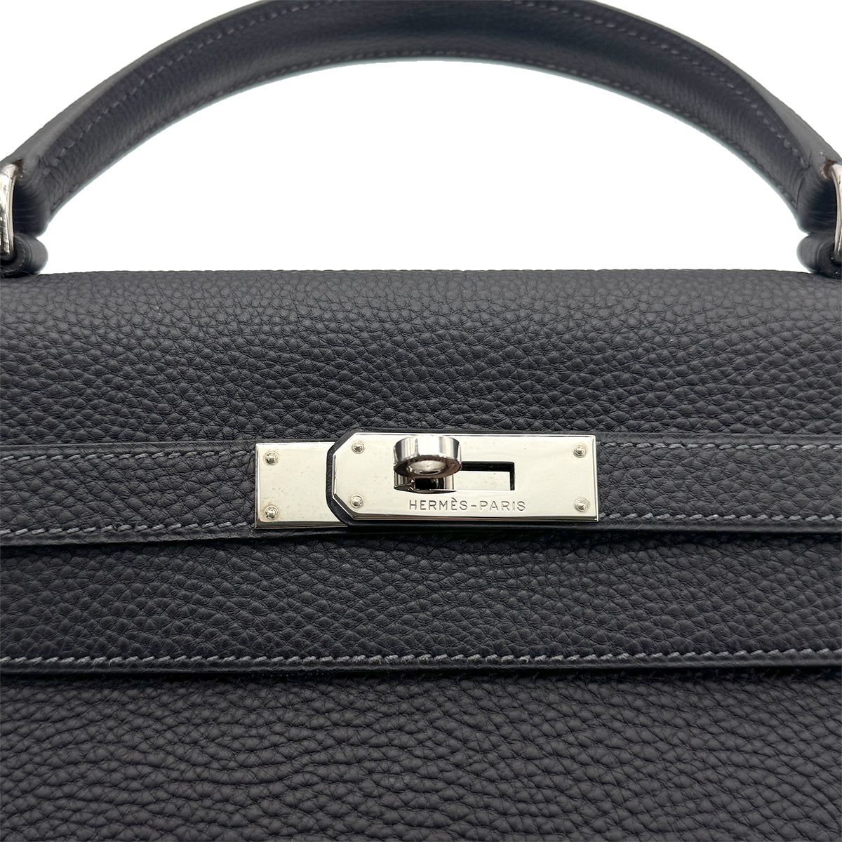 HERMES KELLY 32 RETOURNE BLEU NUIT TOGO HAND SHOULDER BAG □G SHW 90266715