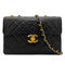 CHANEL VINTAGE MAXI MATELASSE 34 CHAIN SHOULDER BAG BLACK LAMB SKIN 90266740 - PURPOSE
