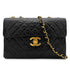 CHANEL VINTAGE MAXI MATELASSE 34 CHAIN SHOULDER BAG BLACK LAMB SKIN 90266740 - PURPOSE