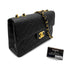 CHANEL VINTAGE MAXI MATELASSE 34 CHAIN SHOULDER BAG BLACK LAMB SKIN 90266740 - PURPOSE