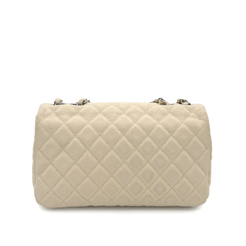 CHANEL VINTAGE CRUISE LINE CHAIN SHOULDER BAG BEIGE CANVAS 90267380 - PURPOSE