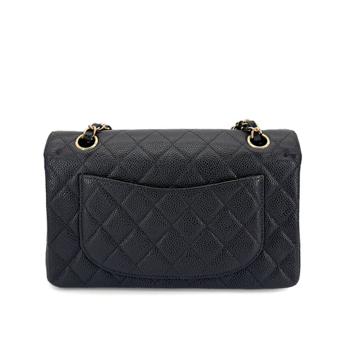 CHANEL VINTAGE CLASSIC FLAP SMALL CHAIN SHOULDER BAG BLACK CAVIAR SKIN 90267391 - PURPOSE