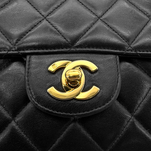 CHANEL VINTAGE DOUBLE FACE SHOULDER BAG BLACK LAMB SKIN 90267394 - PURPOSE