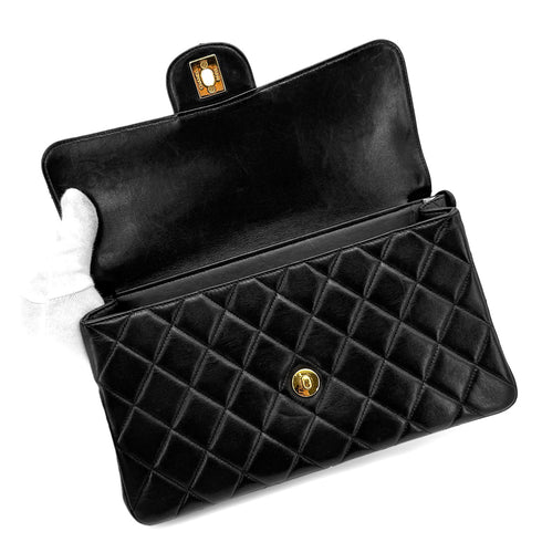 CHANEL VINTAGE DOUBLE FACE SHOULDER BAG BLACK LAMB SKIN 90267394 - PURPOSE