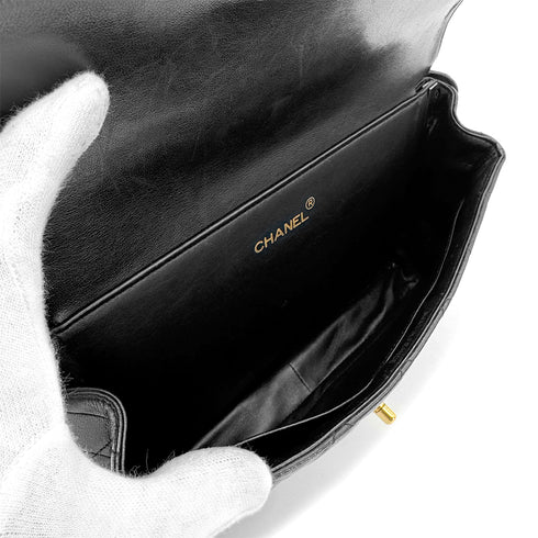 CHANEL VINTAGE DOUBLE FACE SHOULDER BAG BLACK LAMB SKIN 90267394 - PURPOSE