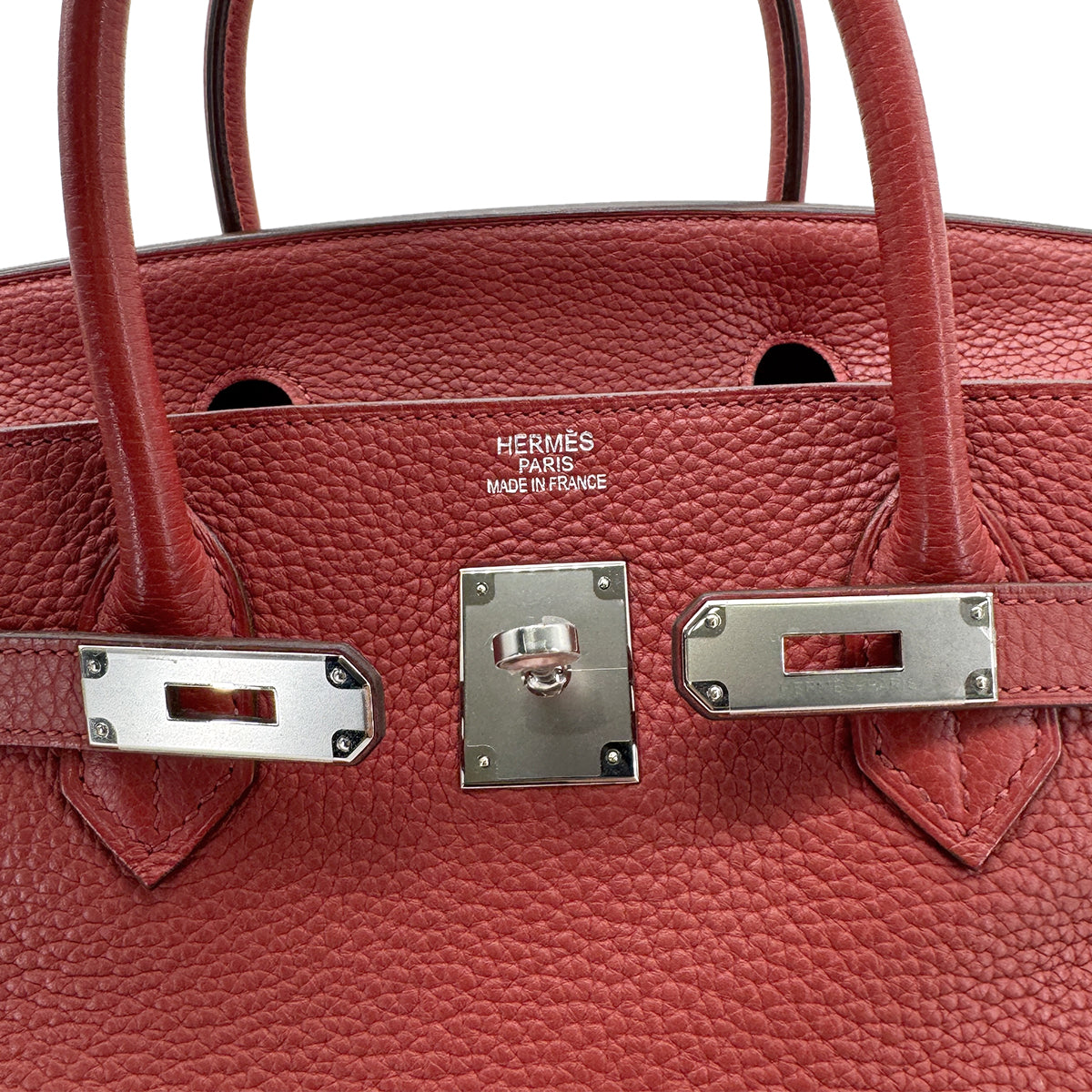 HERMES BIRKIN 40 RED TYPE TAURILLON CLEMENCE HAND BAG □M SHW 90267400