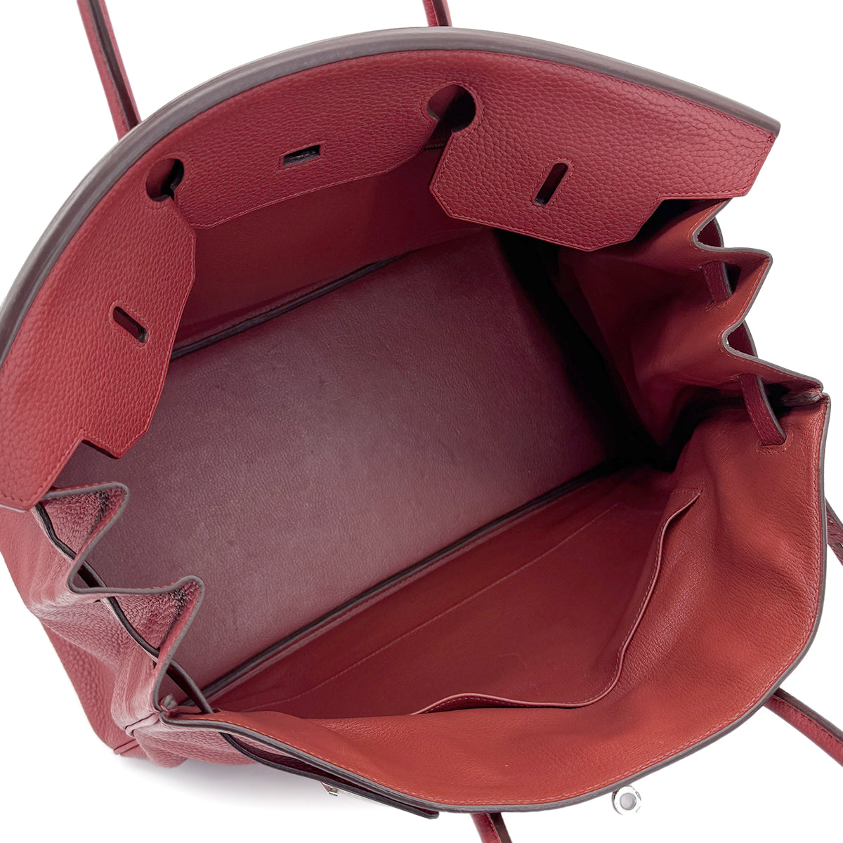 HERMES BIRKIN 40 RED TYPE TAURILLON CLEMENCE HAND BAG □M SHW 90267400