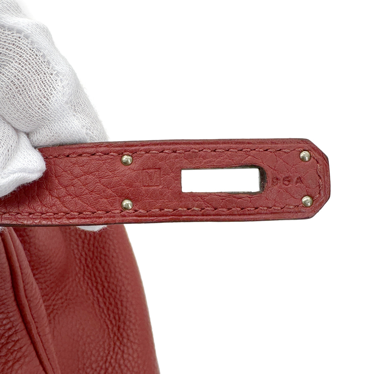 HERMES BIRKIN 40 RED TYPE TAURILLON CLEMENCE HAND BAG □M SHW 90267400