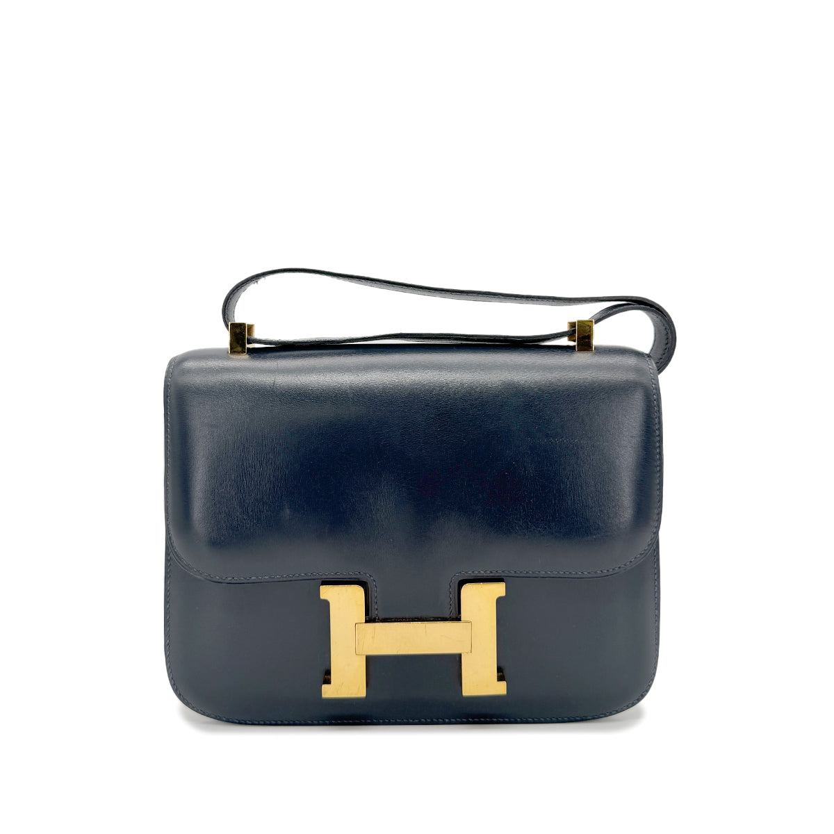 HERMES CONSTANCE NAVY BOXCALF SHOULDER BAG 〇S GHW 90267406
