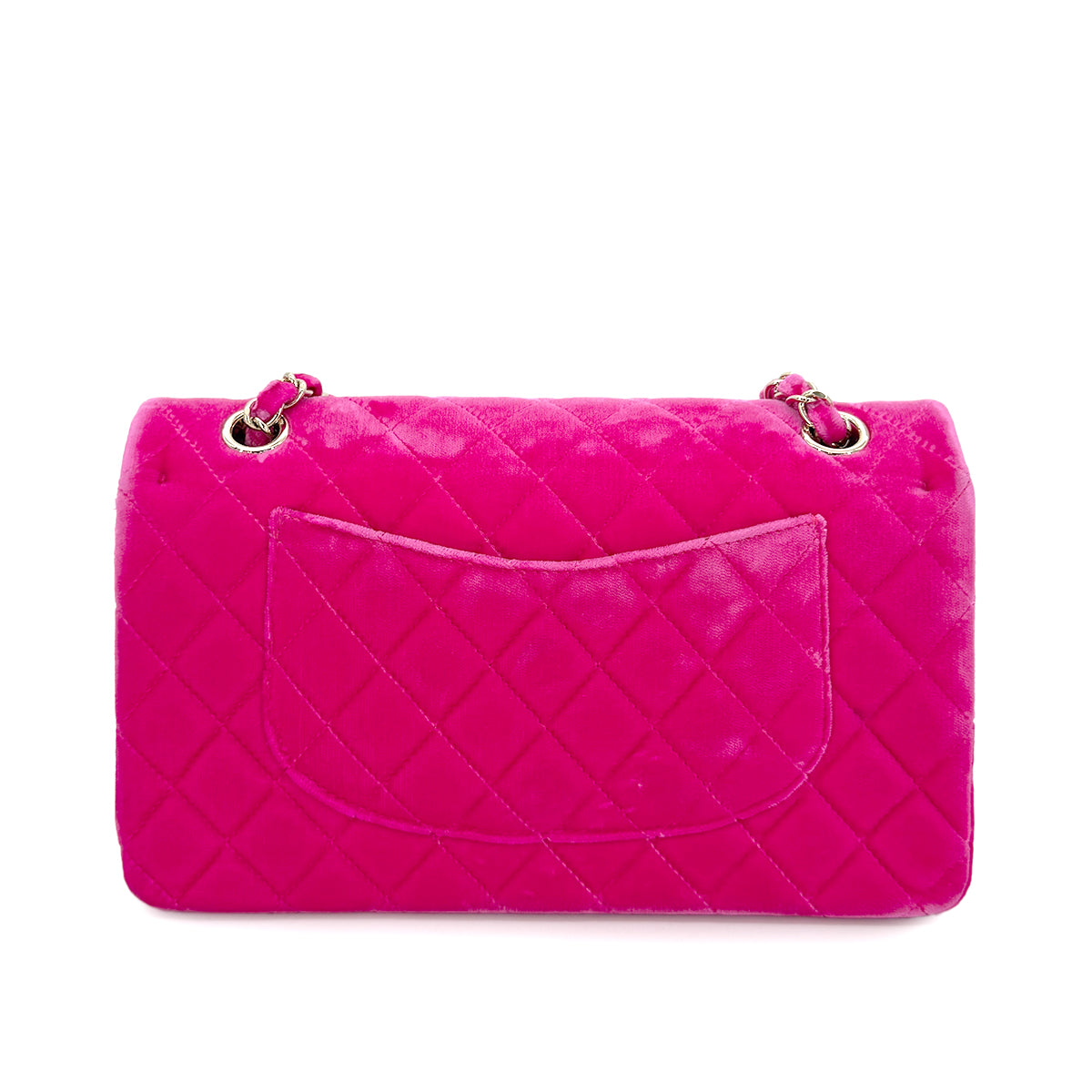 CHANEL CLASSIC FLAP MEDIUM CHAIN SHOULDER BAG PINK VELOR 90267410