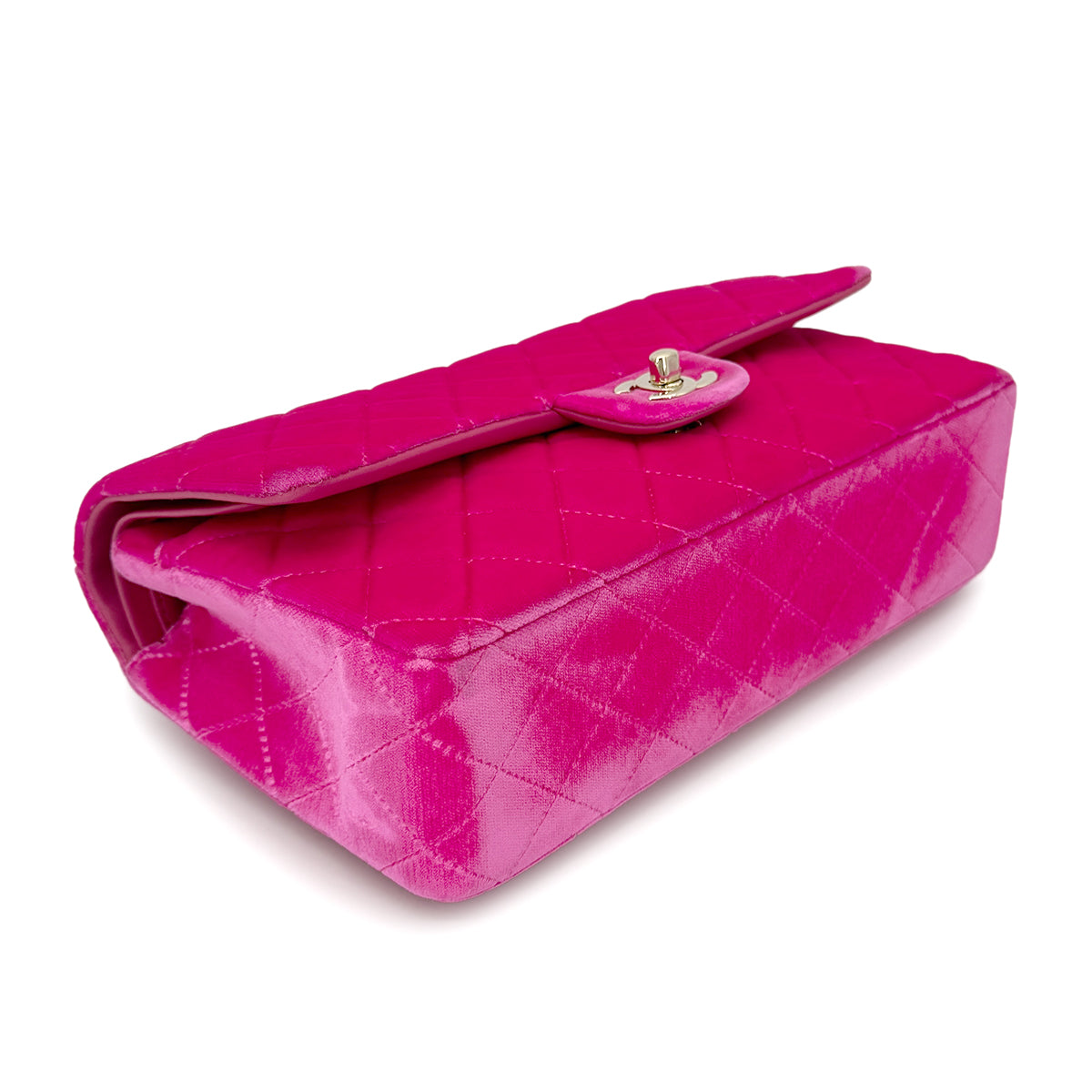 CHANEL CLASSIC FLAP MEDIUM CHAIN SHOULDER BAG PINK VELOR 90267410