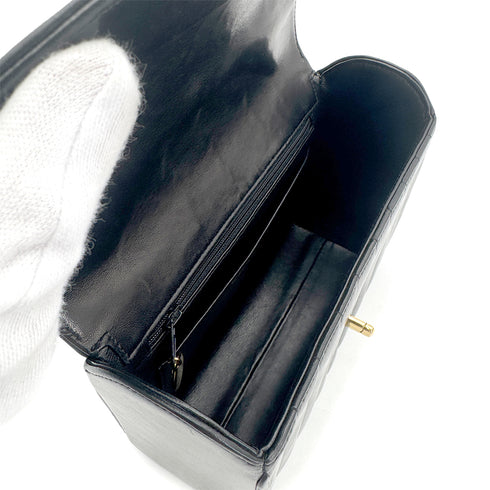 CHANEL VINTAGE CHEVRON V STITCH HAND BAG BLACK LAMB SKIN 90267412 - PURPOSE