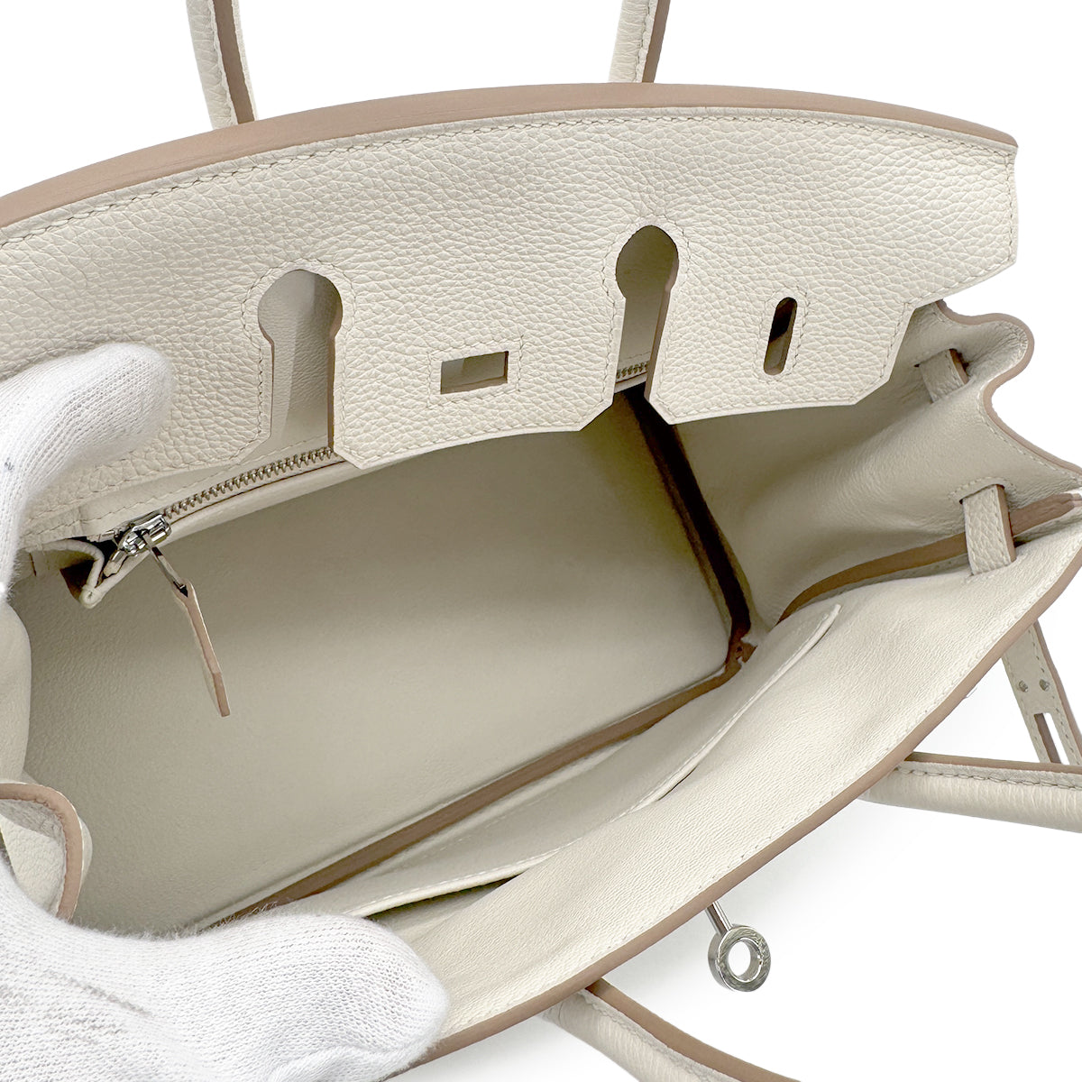 HERMES BIRKIN 25 CRAIE TAURILLON CLEMENCE HAND BAG Y SHW 90267429