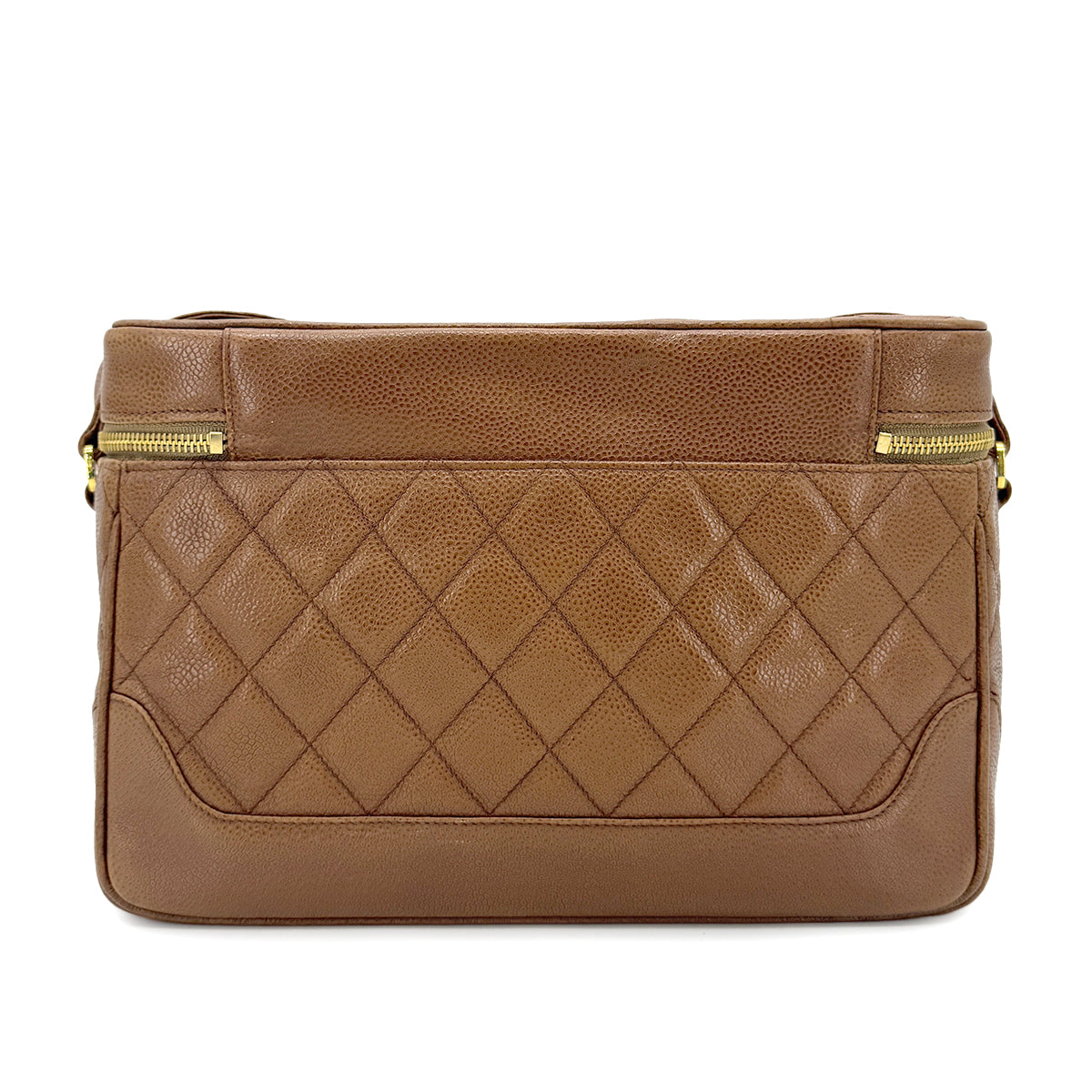 CHANEL VINTAGE MATELASSE CHAIN SHOULDER BAG BROWN CAVIAR SKIN 90267433