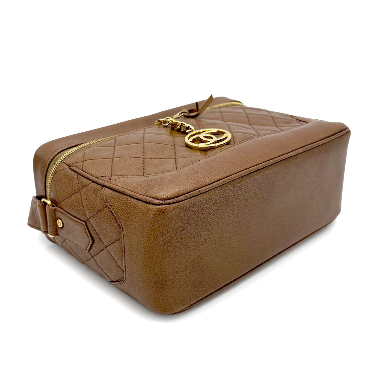 CHANEL VINTAGE MATELASSE CHAIN SHOULDER BAG BROWN CAVIAR SKIN 90267433